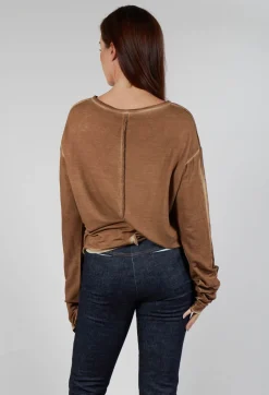 Ombre Long Sleeve Top in Original Brown