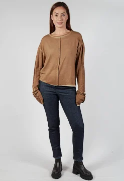 Ombre Long Sleeve Top in Original Brown