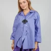Open Collar Shirt in Purple