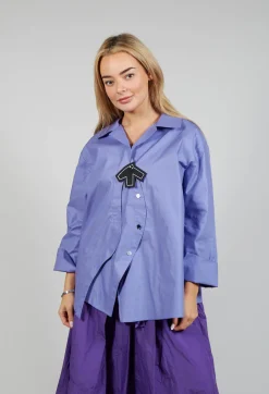 Open Collar Shirt in Purple
