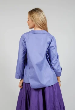 Open Collar Shirt in Purple