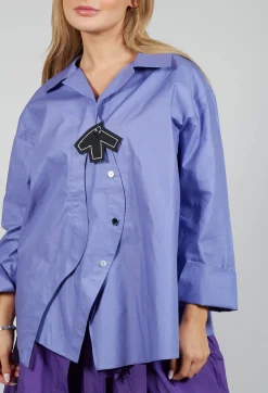 Open Collar Shirt in Purple