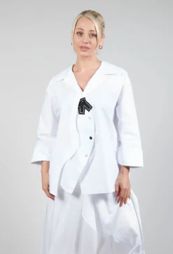 Open Collar Shirt in White