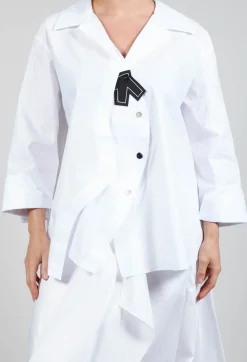 Open Collar Shirt in White