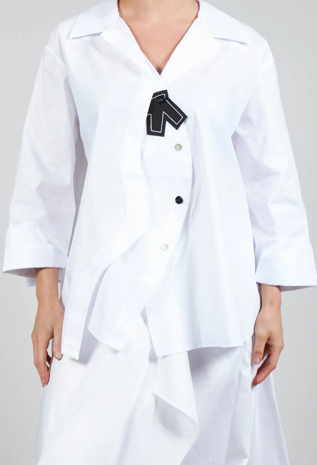 Open Collar Shirt in White