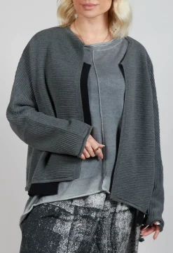 Open Front Cardigan in Grey