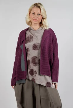 Open Front Cardigan in Purple