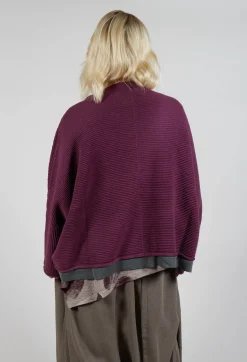Open Front Cardigan in Purple