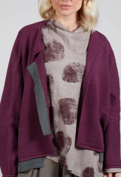 Open Front Cardigan in Purple