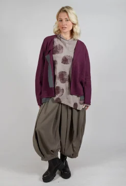 Open Front Cardigan in Purple