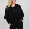 Open Knit Cardigan in  Black