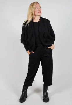 Open Knit Cardigan in  Black