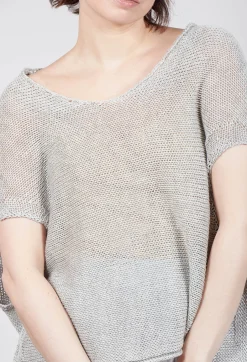 Open Knit Jumper in Moon Mel