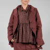 Open Peplum Jacket in Rust