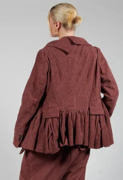 Open Peplum Jacket in Rust