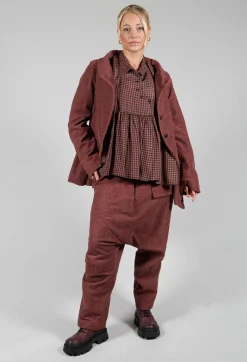 Open Peplum Jacket in Rust