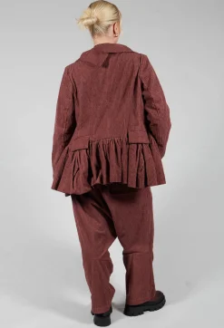Open Peplum Jacket in Rust