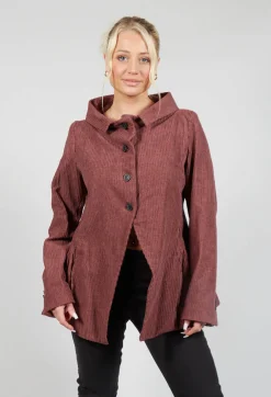 Open Peplum Jacket in Rust