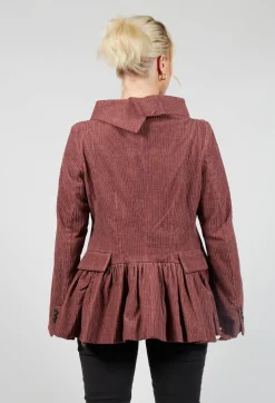 Open Peplum Jacket in Rust