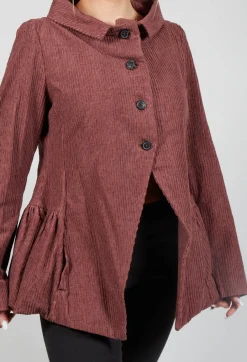 Open Peplum Jacket in Rust