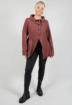Open Peplum Jacket in Rust