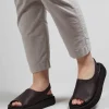 Open Toe Sling Back Shoes in Chocolate