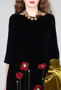 Oriana Dress in Poppy Black