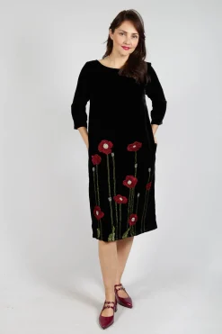 Oriana Dress in Poppy Black