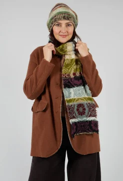Oriental Wool Scarf in Olive