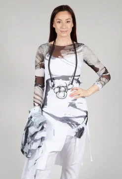 ORKO Top in Black White Colourful
