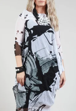 OSLO Dress in Black White Colourful