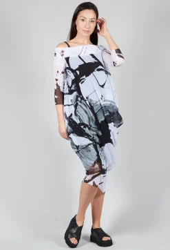 OSLO Dress in Black White Colourful
