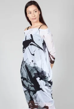 OSLO Dress in Black White Colourful