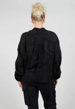 Over Shirt in Lana Folata Nero