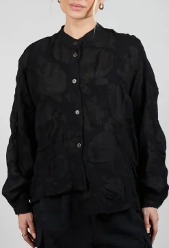 Over Shirt in Lana Folata Nero