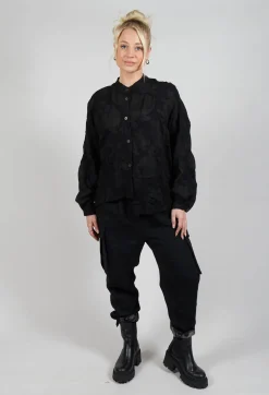 Over Shirt in Lana Folata Nero