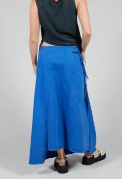 Overlap Twill Skirt in Amparo Blue