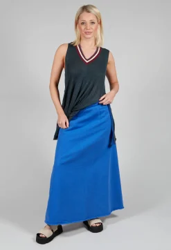 Overlap Twill Skirt in Amparo Blue
