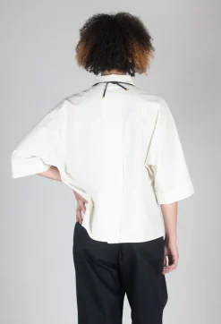 Oversized Cotton Shirt in Milk