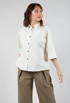 Oversized Cotton Shirt in Milk