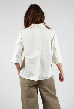 Oversized Cotton Shirt in Milk