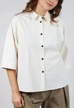 Oversized Cotton Shirt in Milk