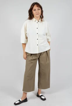 Oversized Cotton Shirt in Milk