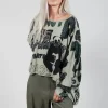 Oversized Cropped Jumper in Multicolour
