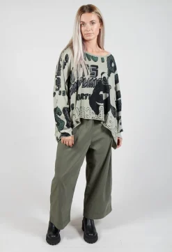 Oversized Cropped Jumper in Multicolour