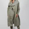 Oversized Draped Wapi Coat in Green