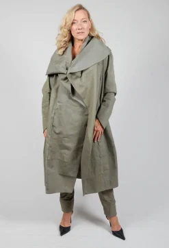 Oversized Draped Wapi Coat in Green