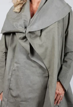 Oversized Draped Wapi Coat in Green