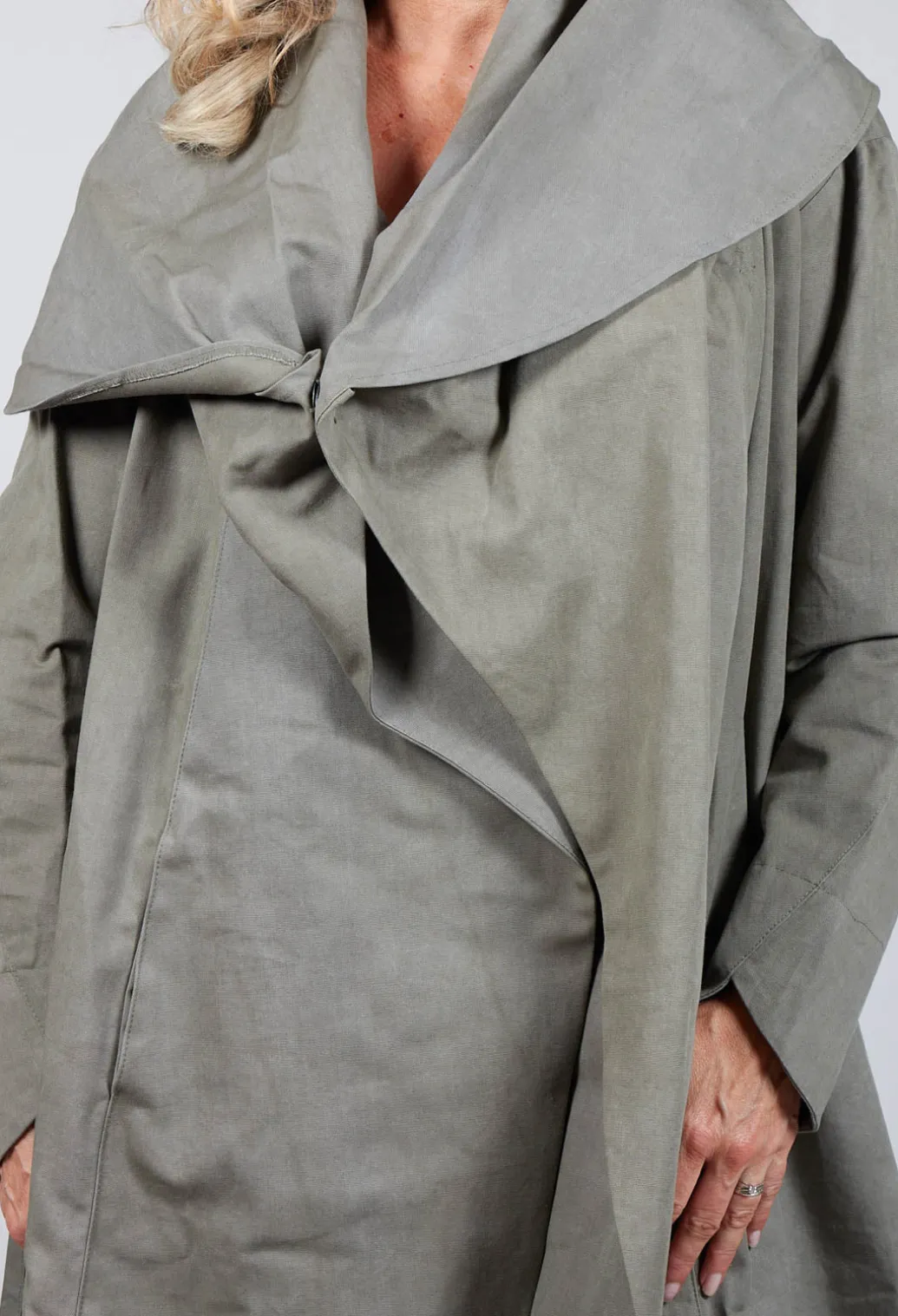 Oversized Draped Wapi Coat in Green