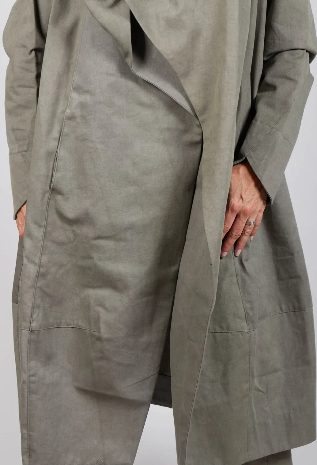 Oversized Draped Wapi Coat in Green